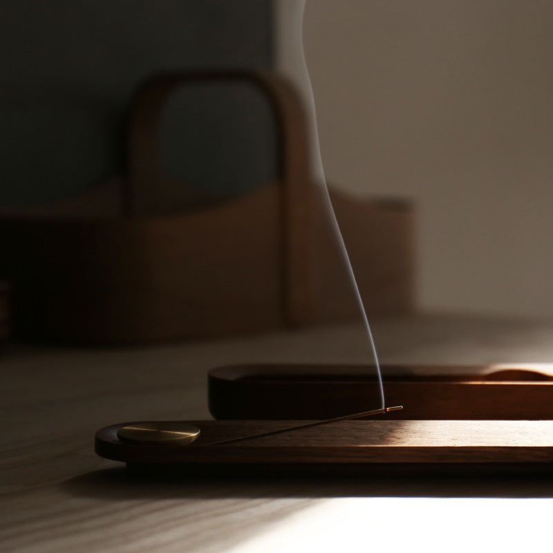 Walnut Wood Incense Holder Box