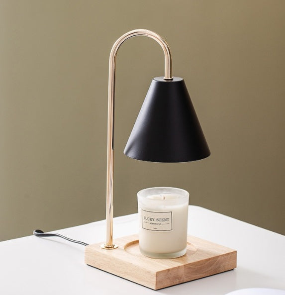Wooden Bedside Melting Wax Lamp
