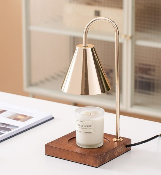 Wooden Bedside Melting Wax Lamp